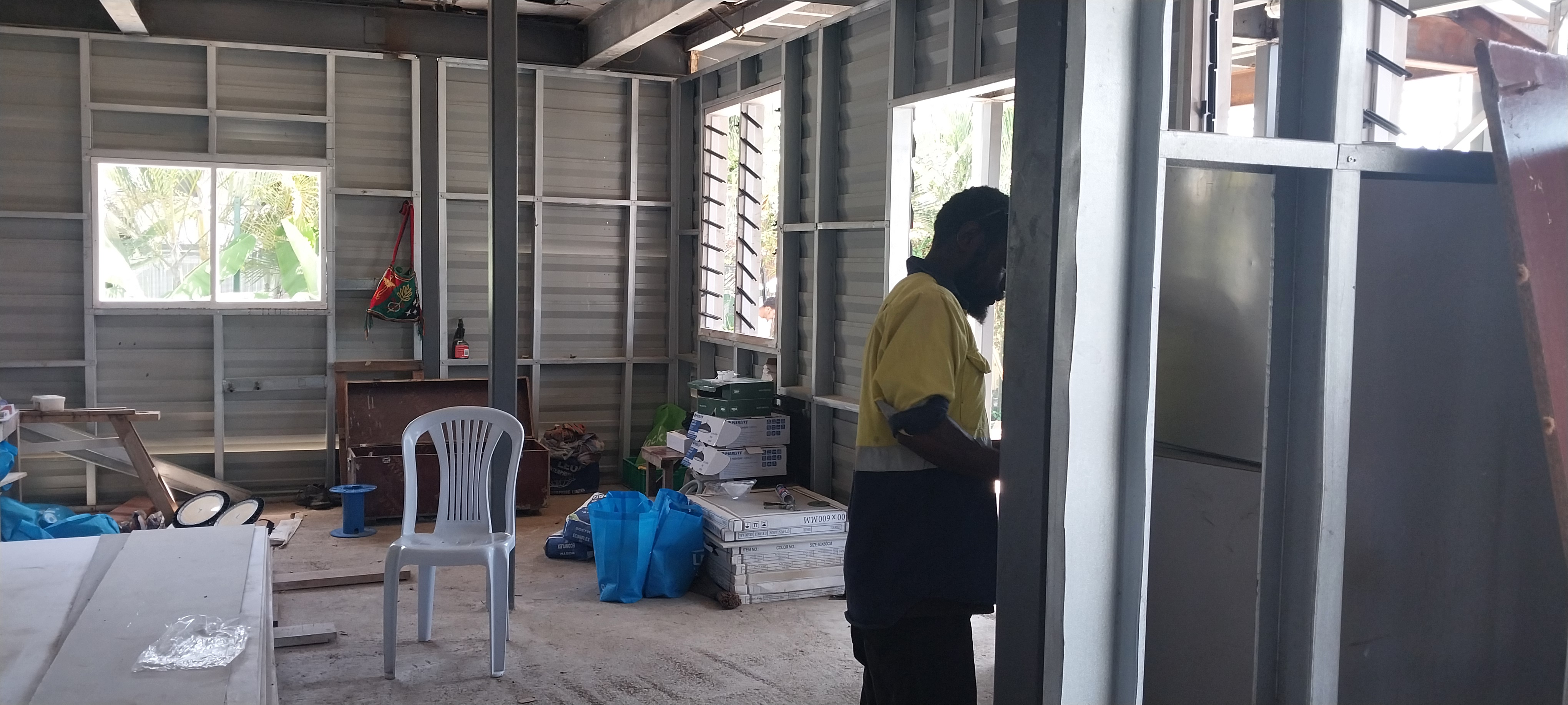 Building construction operations and site safety in progress
